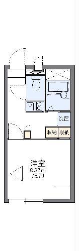 レオパレスパークハイム鷹合(1K/2階)の間取り写真