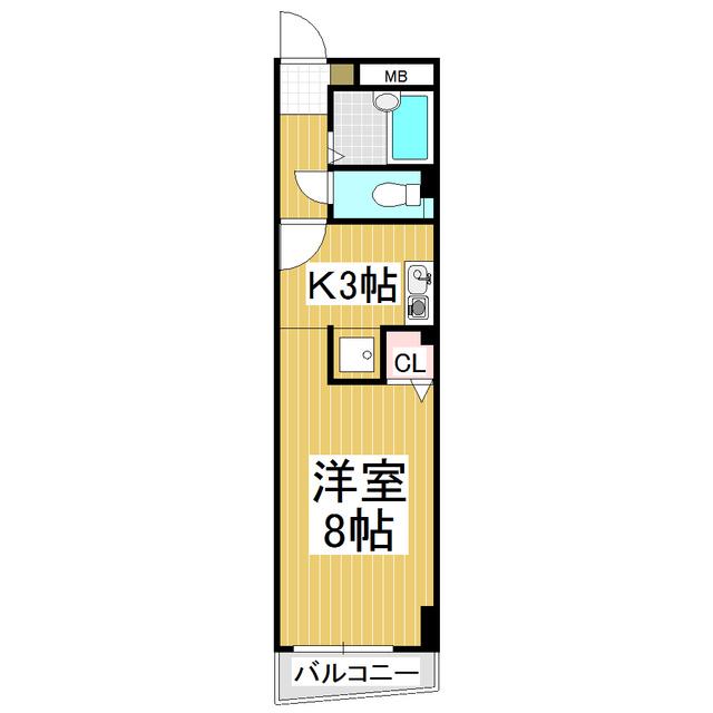 センターイン伊勢町(1K/3階)の間取り写真