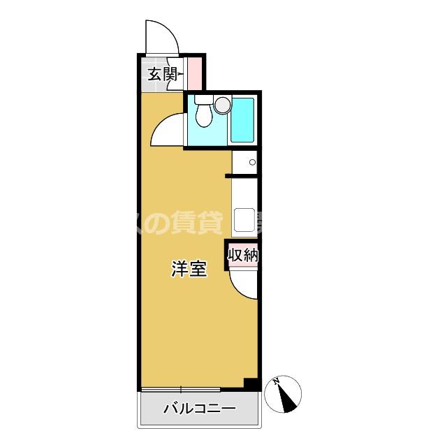シティ川井コーポラス浦舟(ワンルーム/8階)の間取り写真
