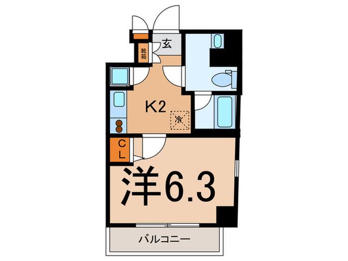 LEGEND YOKOHAMA(1K/6階)の間取り写真
