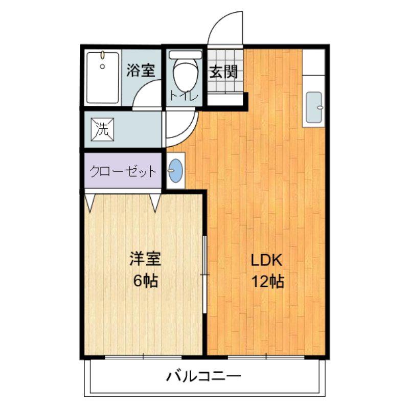 シェトワ美園(1LDK/2階)の間取り写真