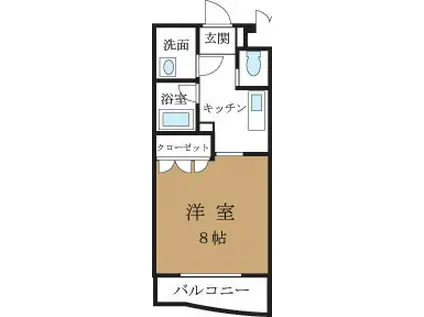 フォンテーヌマンションA(1K/1階)の間取り写真