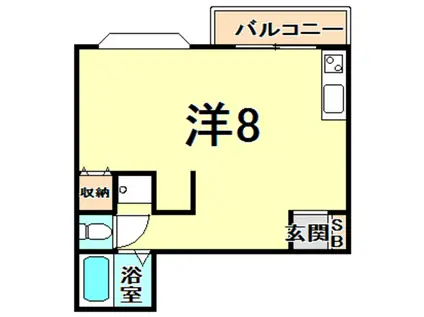 サンロイヤルアズマヤ(ワンルーム/2階)の間取り写真