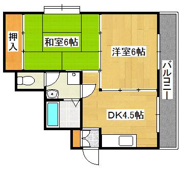 ヴェルヴェデーレⅡ(2DK/5階)の間取り写真