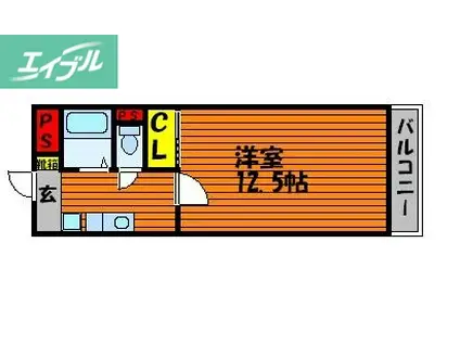 北村ビルSEED21 A棟(1K/3階)の間取り写真