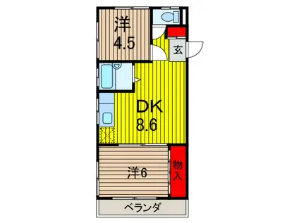 仲町ハイム(2DK/3階)の間取り写真