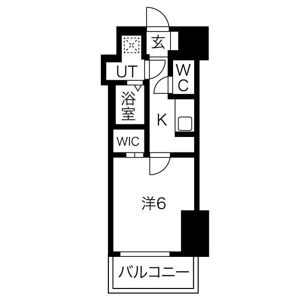 W-STYLE難波(1K/13階)の間取り写真
