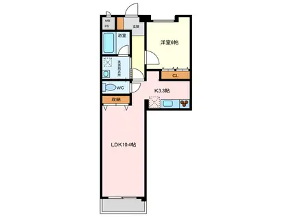 ロワイヤル卯坂(1LDK/1階)の間取り写真