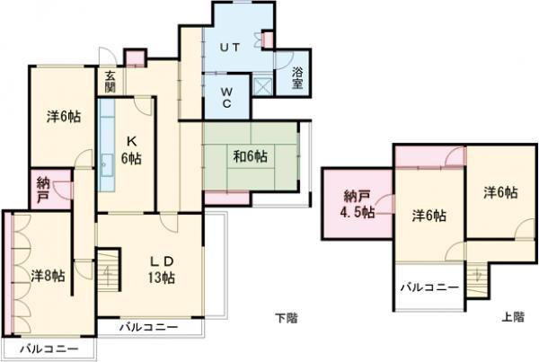 マンション大和(5LDK/3階)の間取り写真