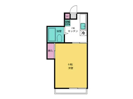 菊池コーポ(1K/2階)の間取り写真