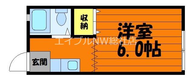 VENT VERT B棟(1K/2階)の間取り写真