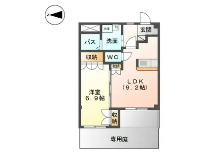 ソラーク(1LDK/1階)の間取り写真