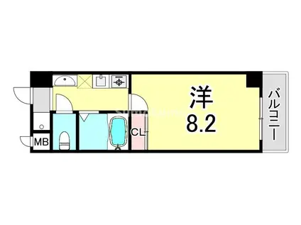 ダイドーメゾン岡本駅前(1K/4階)の間取り写真