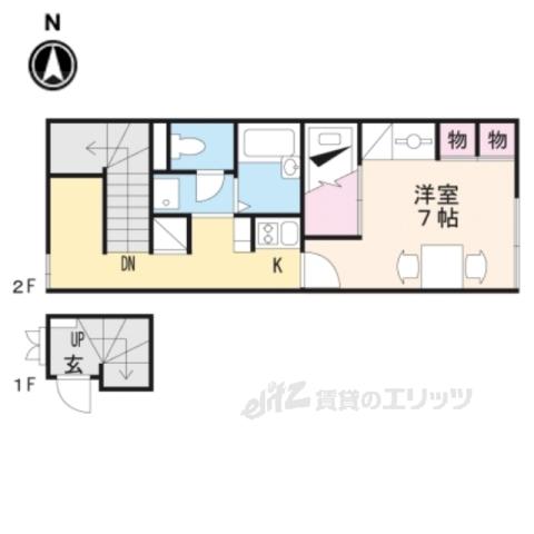 レオパレスSOUBI(1K/2階)の間取り写真
