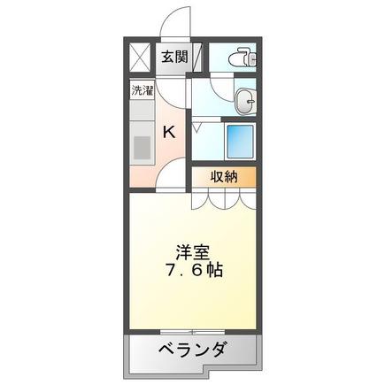 ハイツルミナス(1K/2階)の間取り写真