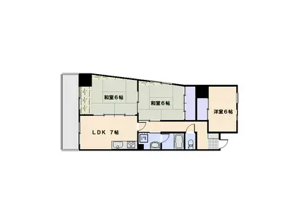 ユーアイビル(3DK/4階)の間取り写真