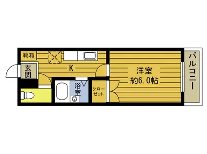 サントピア大在(1K/2階)の間取り写真