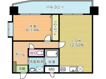協和大手町ビル(1LDK/10階)の間取り写真
