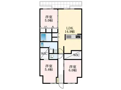 S.J.Cレジデンス(3LDK/8階)の間取り写真