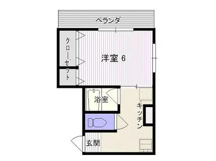 エトワール鹿沼台(1K/3階)の間取り写真