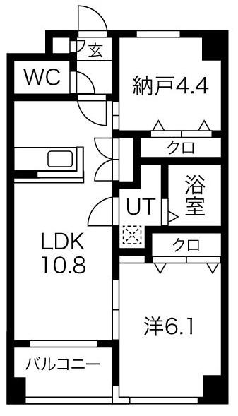 ティファニー(1SLDK/3階)の間取り写真