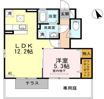 クレスタ(1LDK/1階)の間取り写真