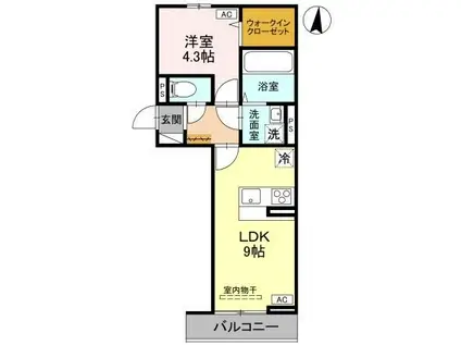 ESPOIR(1LDK/3階)の間取り写真