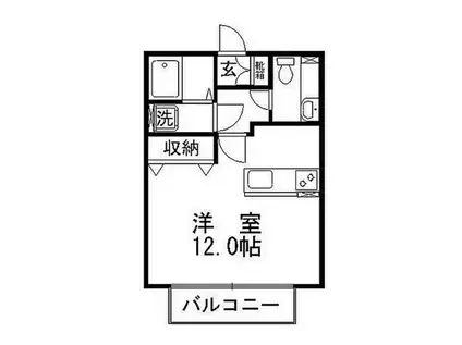 クラスタ玉島III(ワンルーム/2階)の間取り写真