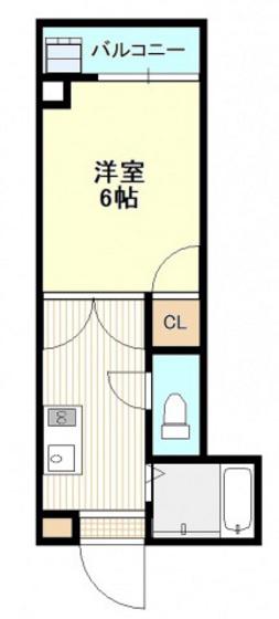 舟入ビル(1K/3階)の間取り写真