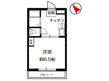 レジデンスつばさ(1K/2階)の間取り写真