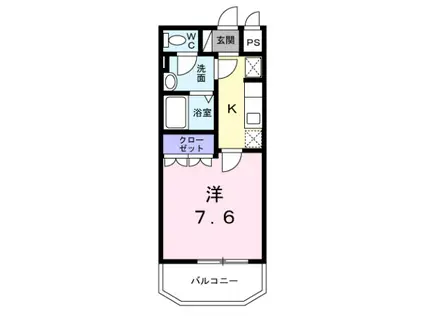 プロヴァンス吉岡(1K/1階)の間取り写真