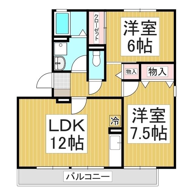 フェニックス・SI B棟(2LDK/2階)の間取り写真
