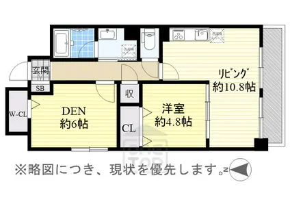グランシャリオ江坂(1SLDK/4階)の間取り写真