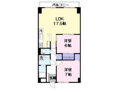 フロレアールコトブキ米子(2LDK/5階)の間取り写真