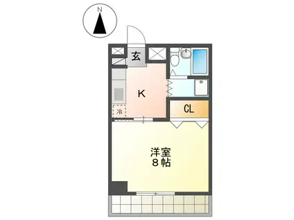 コーポセブンスワン(1K/4階)の間取り写真