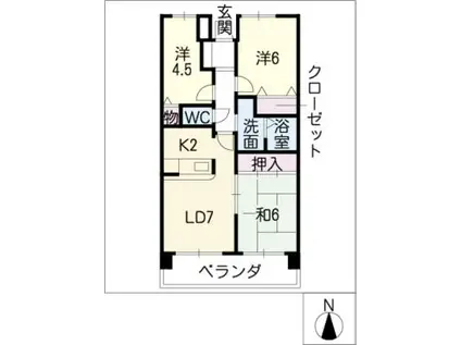 グレイシャス東島(3LDK/1階)の間取り写真