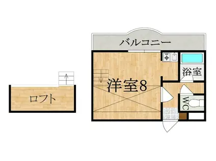 サンヒルズ大和(1K/4階)の間取り写真
