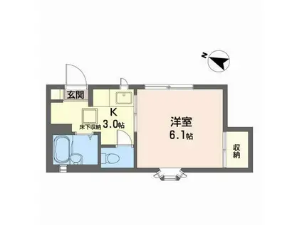 コートヴィレッジ原町(1K/1階)の間取り写真