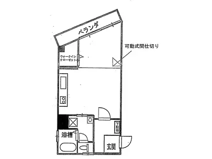 シャインマンション帝塚山(ワンルーム/2階)の間取り写真