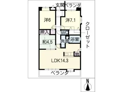 VILLA印場ノ丘21(3LDK/2階)の間取り写真