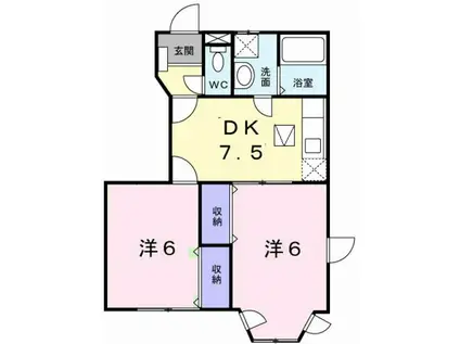 ハイツシャルマン(2DK/1階)の間取り写真