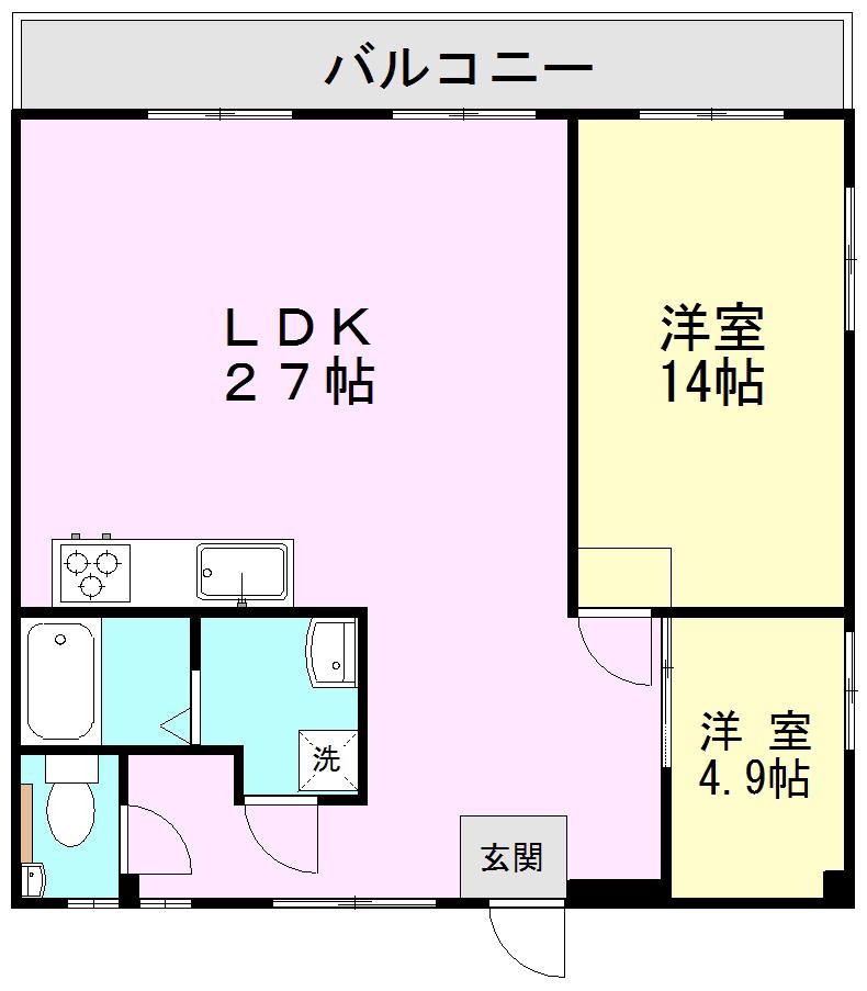 KINGDOM小山戸建(2LDK/2階)の間取り写真