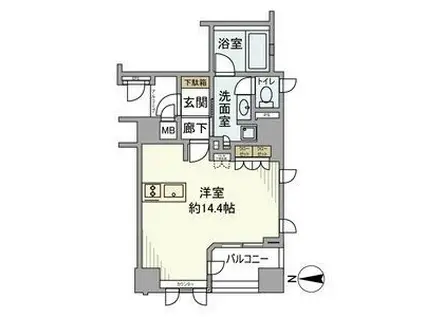 ブランズ京都烏丸御池(ワンルーム/3階)の間取り写真