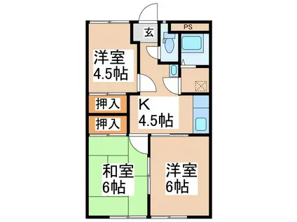 メゾン・ド・あさま(3K/1階)の間取り写真