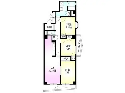 ポルックス三ノ輪(3LDK/5階)の間取り写真