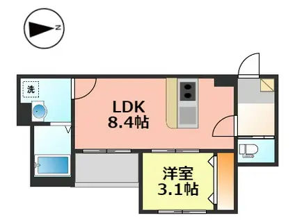CRASTINE東味鋺3丁目II(1LDK/3階)の間取り写真