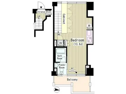 ROKA TERRAZZA ロカテラーザ(ワンルーム/3階)の間取り写真