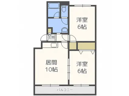 フォレストヒルズ南郷(2LDK/5階)の間取り写真