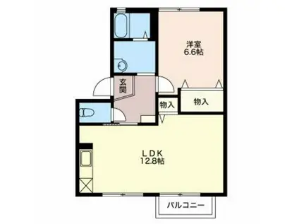 グランパティオ C(1LDK/2階)の間取り写真