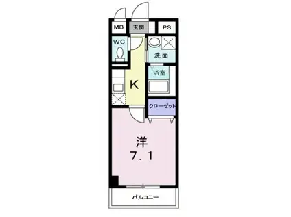 AQUA GARDEN今(1K/6階)の間取り写真